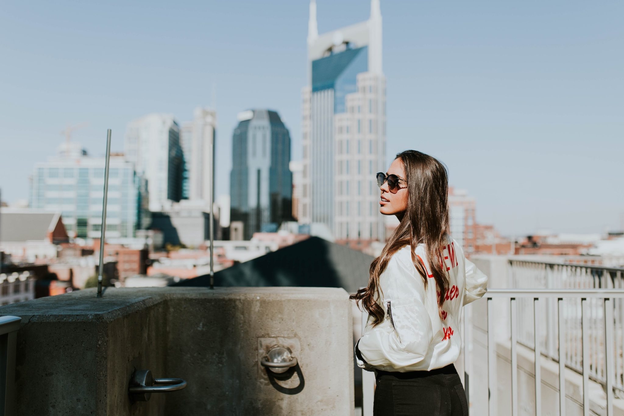 Female model with sunglasses